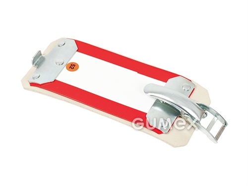 PERFEKT Schelle für Reparatur von Feuerwehrschlauch C52, Bandbreite 75mm, Mikrogummi, Metallkappe, 